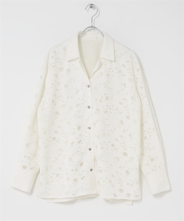 開領蕾絲襯衫(米色-FREE-OFF WHITE)