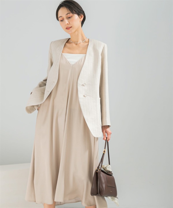 2WAY混銅氨纖維細肩帶洋裝