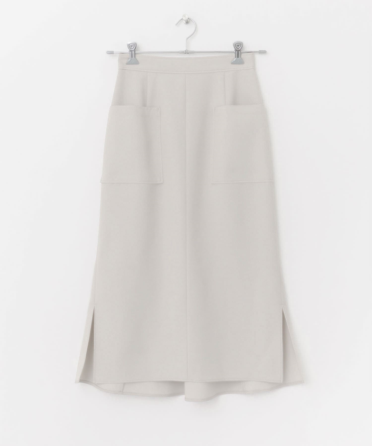 日本製背面傘狀口袋窄裙(灰膚色-38-其他灰色)
