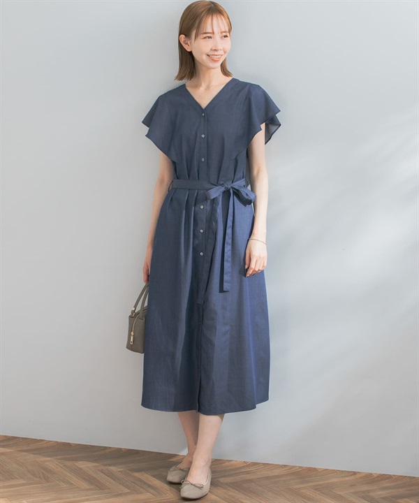 UR TECH WORKLUXE 牛仔傘狀袖洋裝