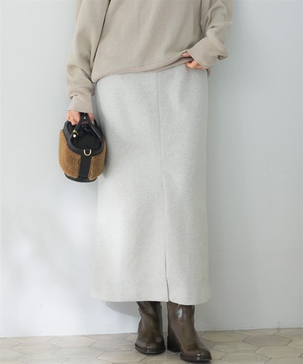 日本製羊毛開衩窄裙