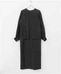 F by ROSSO 透膚拼接設計洋裝(黑色-FREE-BLACK)