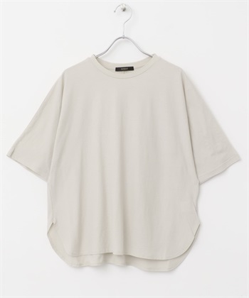 日本製涼感五分蝙蝠袖T恤(灰膚色-FREE-L.BEIGE)