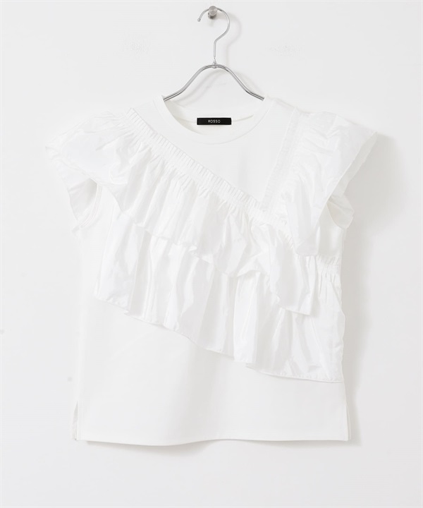 百褶荷葉邊設計套衫(米白色-FREE-OFF WHITE)