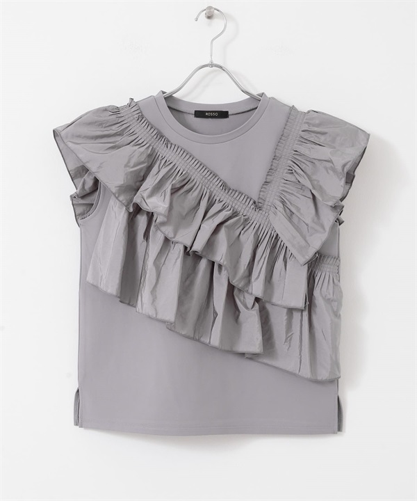 百褶荷葉邊設計套衫(灰色-FREE-GRAY)