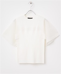 手帕袖羅紋針織衫(米白色-FREE-OFF WHITE)