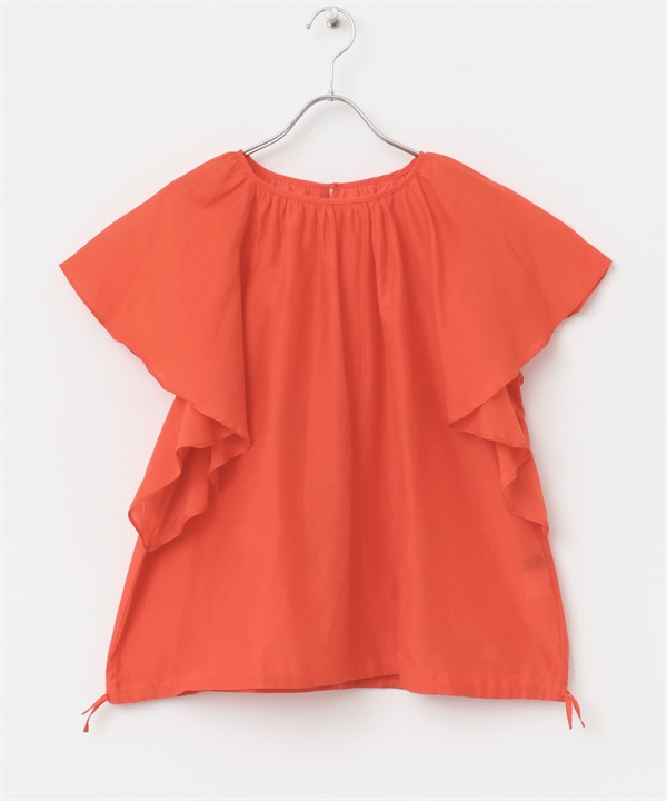 絲棉傘狀袖罩衫(紅色-FREE-RED)