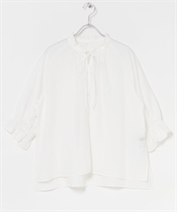 涼感微透膚荷葉邊罩衫(米白色-FREE-OFF WHITE)