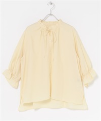 涼感微透膚荷葉邊罩衫(黃色-FREE-YELLOW)