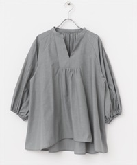 F by ROSSO / UR TECH 亞麻蓬袖罩衫(灰色-FREE-GRAY)