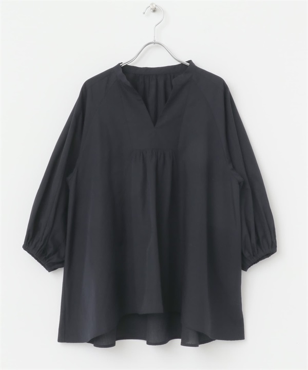 F by ROSSO / UR TECH 亞麻蓬袖罩衫(藏青色-FREE-NAVY)