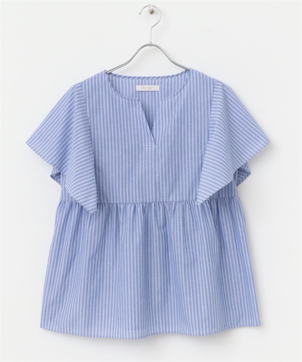 F by ROSSO / UR TECH 方形袖罩衫(藍色條紋-FREE-其他藍色)