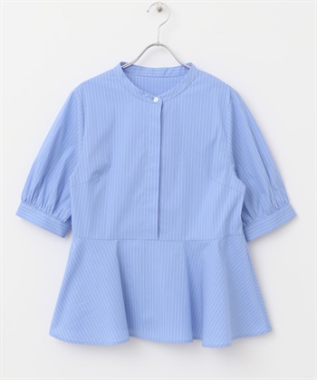 F by ROSSO 立領荷葉下襬罩衫(條紋-FREE-STRIPE)