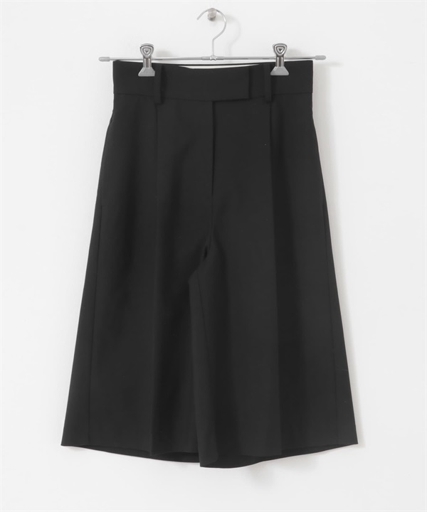 打褶五分褲(黑色-38-BLACK)