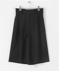 打褶五分褲(黑色-38-BLACK)