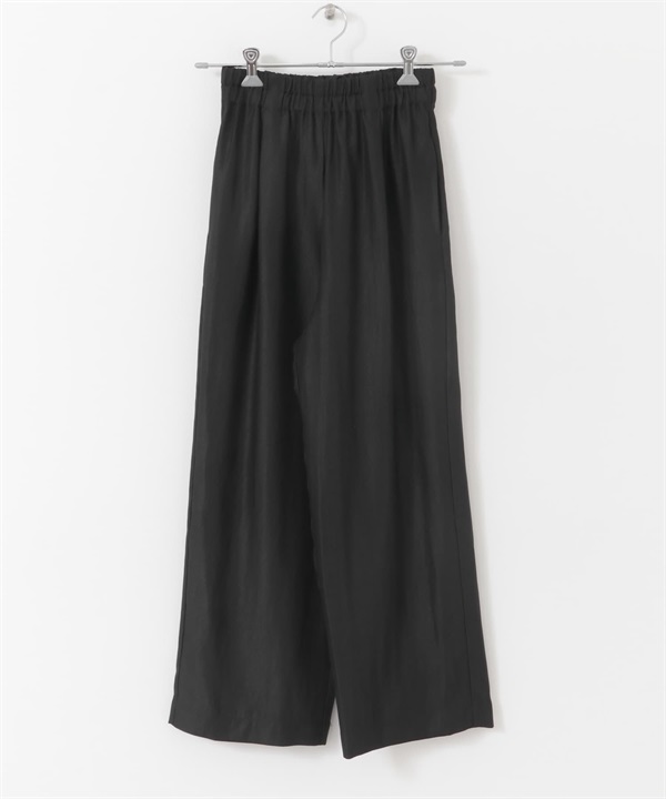 亮光紗斜紋輕便長褲(黑色-FREE-BLACK)