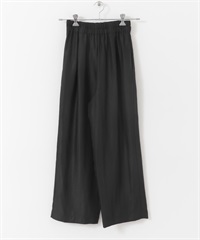 亮光紗斜紋輕便長褲(黑色-FREE-BLACK)