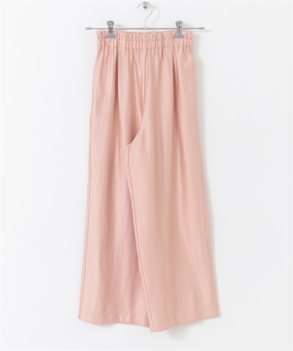 亮光紗斜紋輕便長褲(粉紅色-FREE-PINK)