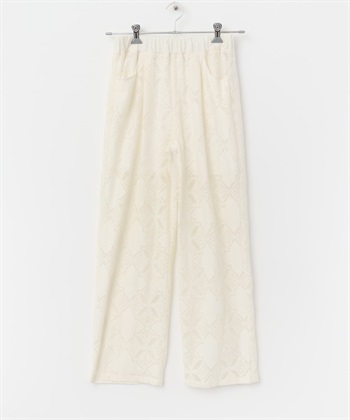 F by ROSSO 蕾絲輕便長褲(米白色-38-OFF WHITE)