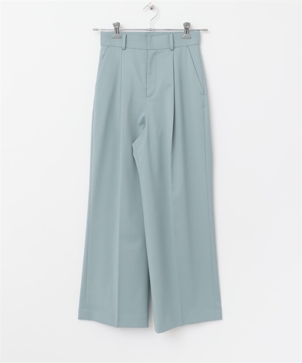 日本製防皺高腰寬褲(藍色-38-BLUE)