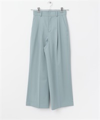 日本製防皺高腰寬褲(藍色-38-BLUE)