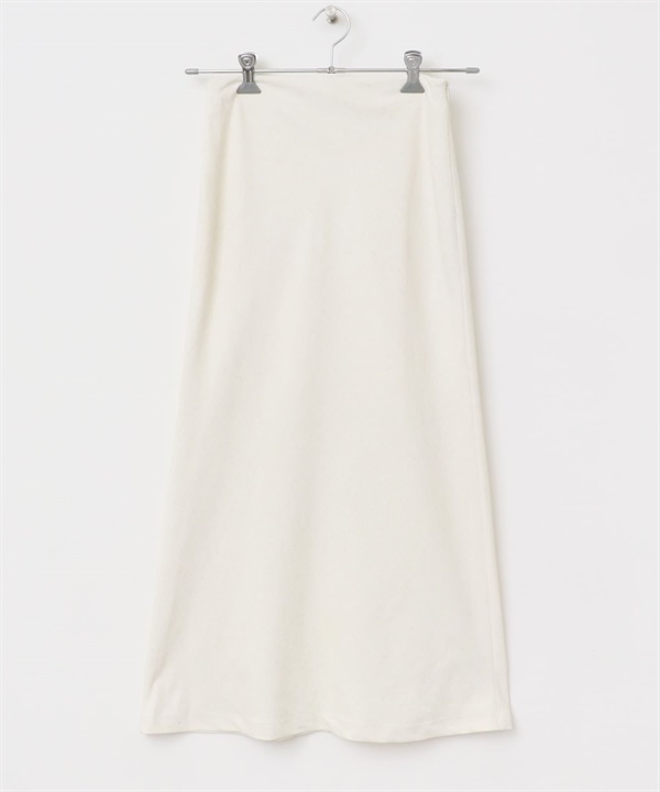 日本製涼感混麻料斜裁長裙(米色-38-OFF WHITE)