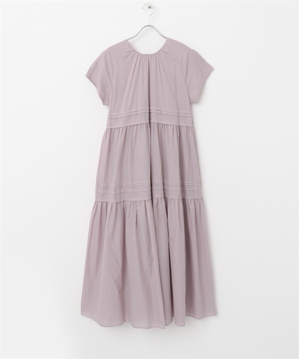 F by ROSSO 棉質巴里紗打褶蛋糕洋裝(薰衣草紫-36-LAVENDER)