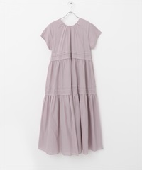 F by ROSSO 棉質巴里紗打褶蛋糕洋裝(薰衣草紫-36-LAVENDER)