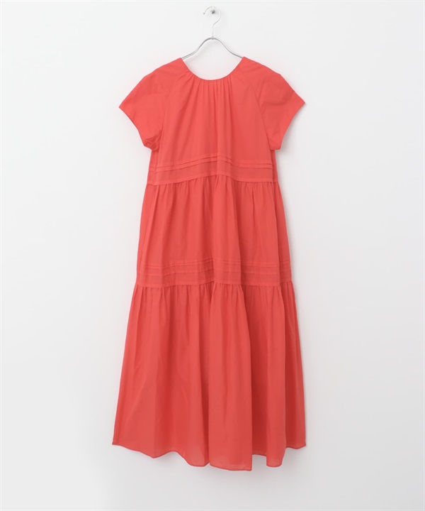 F by ROSSO 棉質巴里紗打褶蛋糕洋裝(橘色-36-ORANGE)