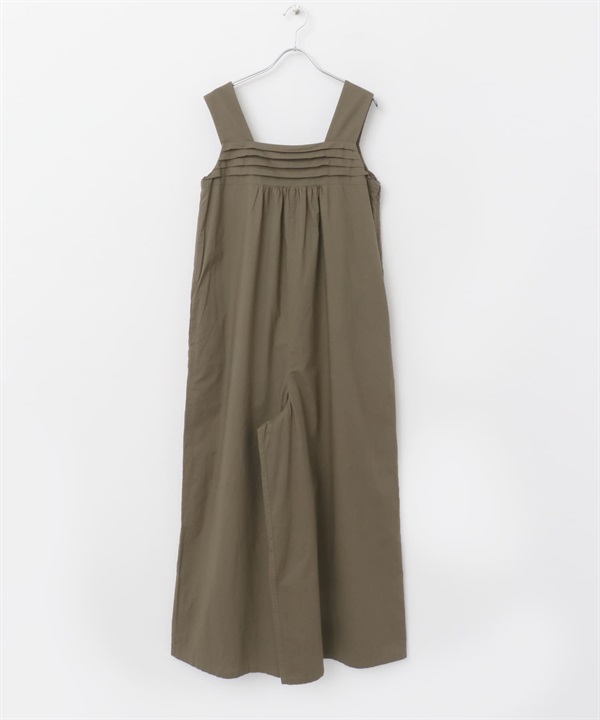 F by ROSSO 棉質方領連身褲(卡其棕色-38-KHAKI)