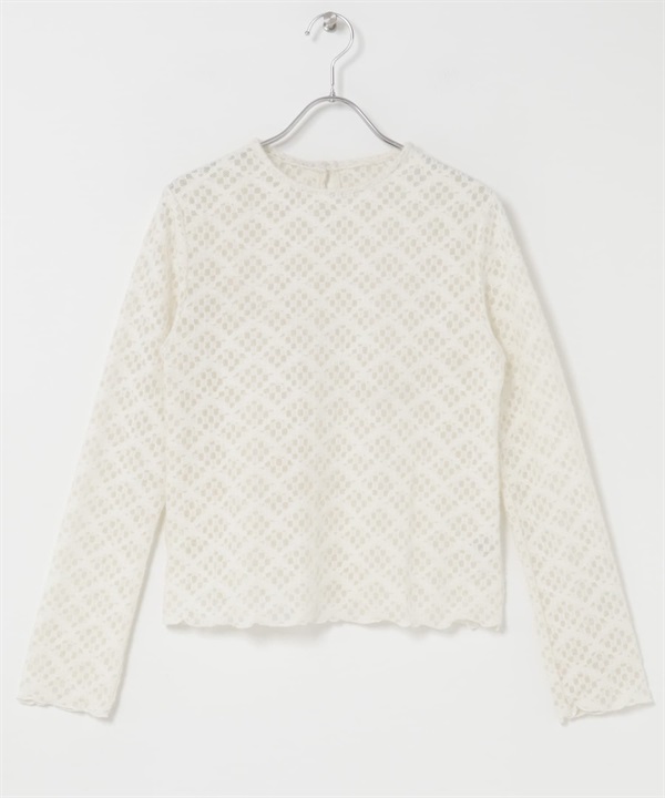 F by ROSSO 彈性起毛蕾絲套衫(米白色-FREE-OFF WHITE)