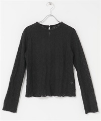 F by ROSSO 彈性起毛蕾絲套衫(黑色-FREE-BLACK)