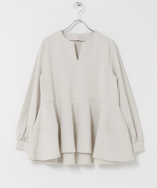 F by ROSSO 荷葉下襬套衫(亞麻色-FREE-其他白色)