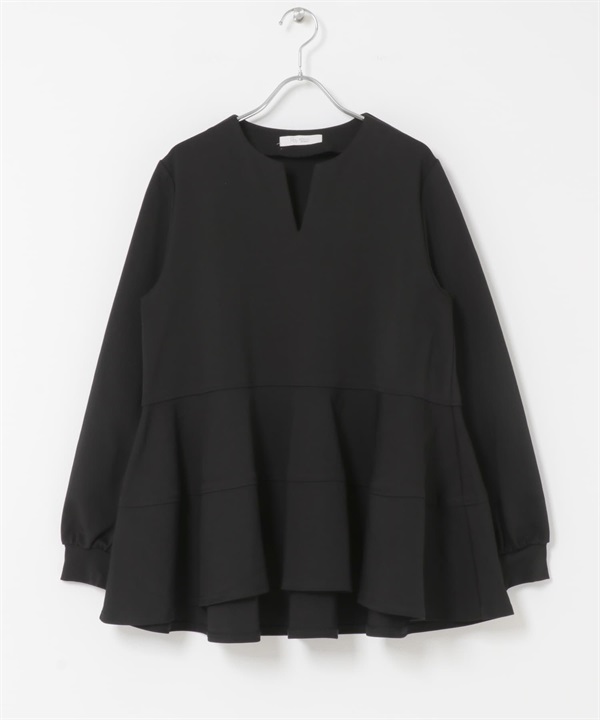 F by ROSSO 荷葉下襬套衫(黑色-FREE-BLACK)