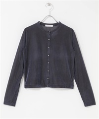 F by ROSSO 透膚羅紋絲絨短版開襟衫(藏青色-FREE-NAVY)