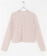 F by ROSSO 透膚羅紋絲絨短版開襟衫(粉紅色-FREE-PINK)