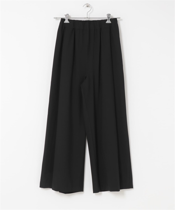 日本製可水洗打褶輕便長褲(黑色-38-BLACK)