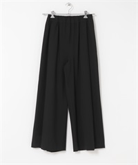 日本製可水洗打褶輕便長褲(黑色-38-BLACK)