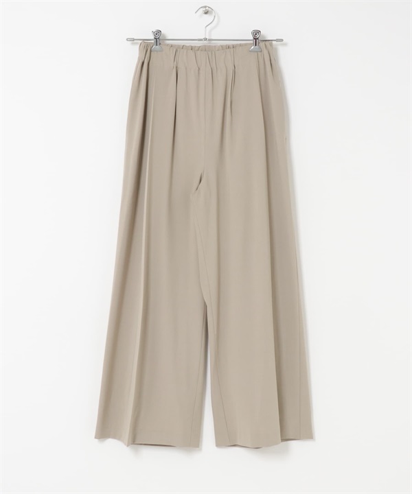 日本製可水洗打褶輕便長褲(灰膚色-38-其他膚色)