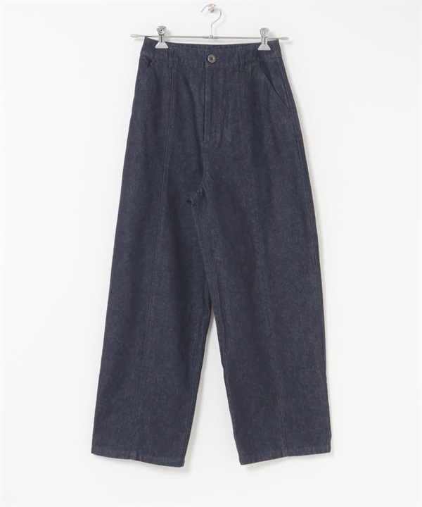 F by ROSSO 弧線剪裁牛仔褲(藏青色-38-NAVY)