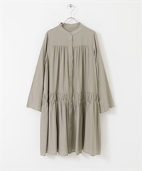 明暗格紋迷你洋裝(灰膚色-Free-其他灰色)