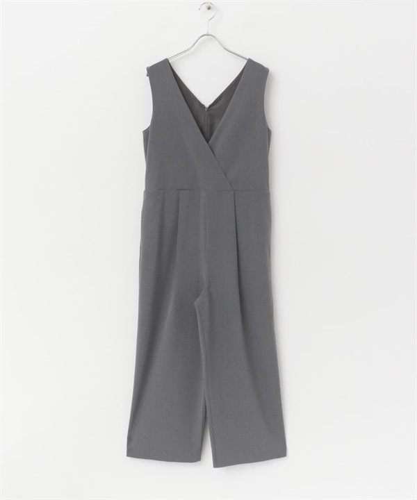 EASY CARE V領連身褲(灰色-38-GRAY)