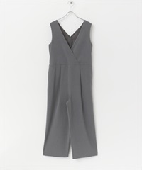 EASY CARE V領連身褲(灰色-38-GRAY)