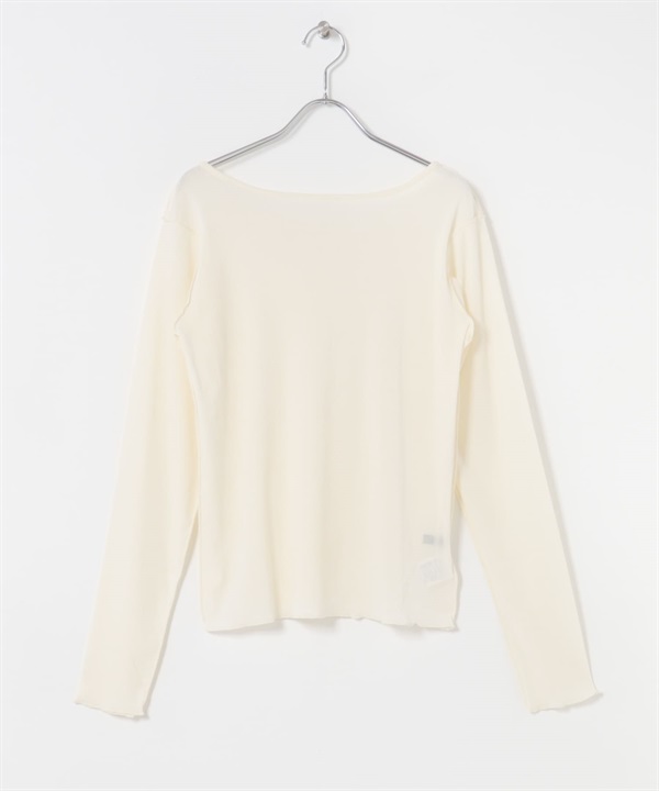 透膚絲絨縫線設計上衣(米色-FREE-OFF WHITE)