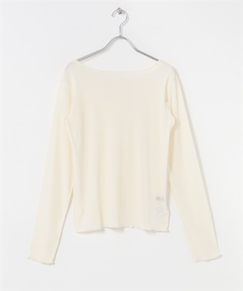 透膚絲絨縫線設計上衣(米色-FREE-OFF WHITE)