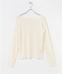 透膚絲絨縫線設計上衣(米色-FREE-OFF WHITE)