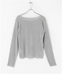 透膚絲絨縫線設計上衣(藍灰色-FREE-LIGHT BLUE)