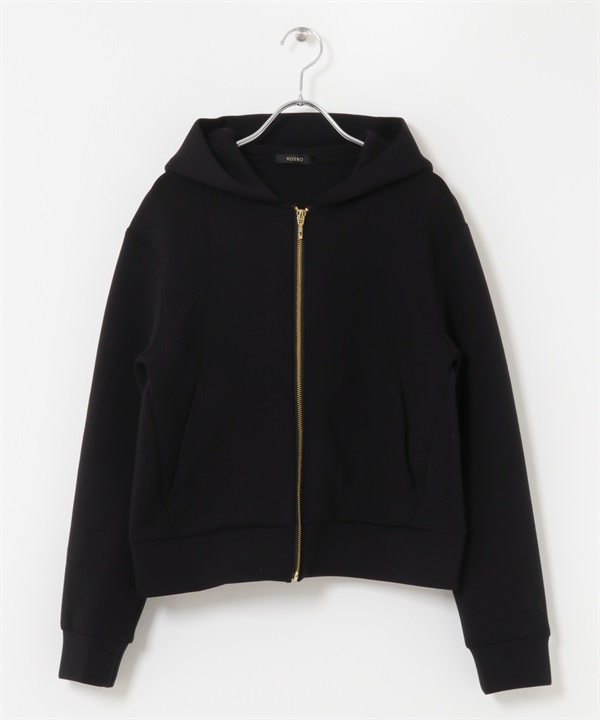 刺繡設計空氣層連帽外套(黑色-FREE-BLACK)