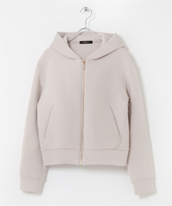 刺繡設計空氣層連帽外套(淺灰膚色-FREE-其他灰色)