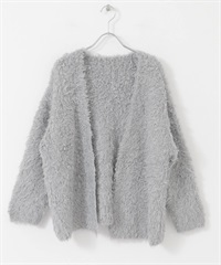 絨毛感開襟衫(灰色-FREE-GRAY)